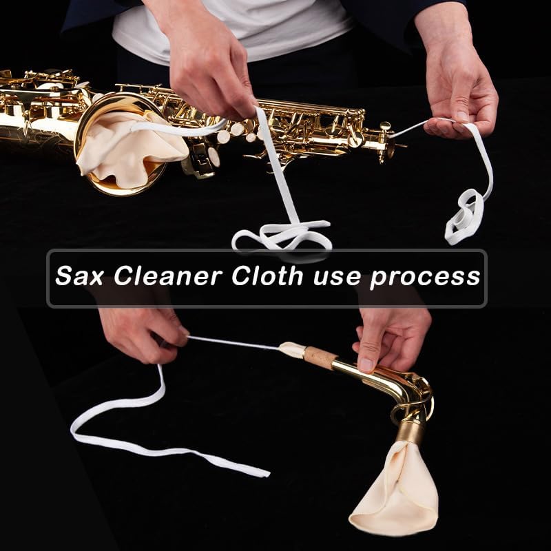 lightstar Store 2PCS Saxophone Clarinet Care Bundle Alto, Tenor Sax Cleaning Cloth Kit, man-made chamois - Image 5